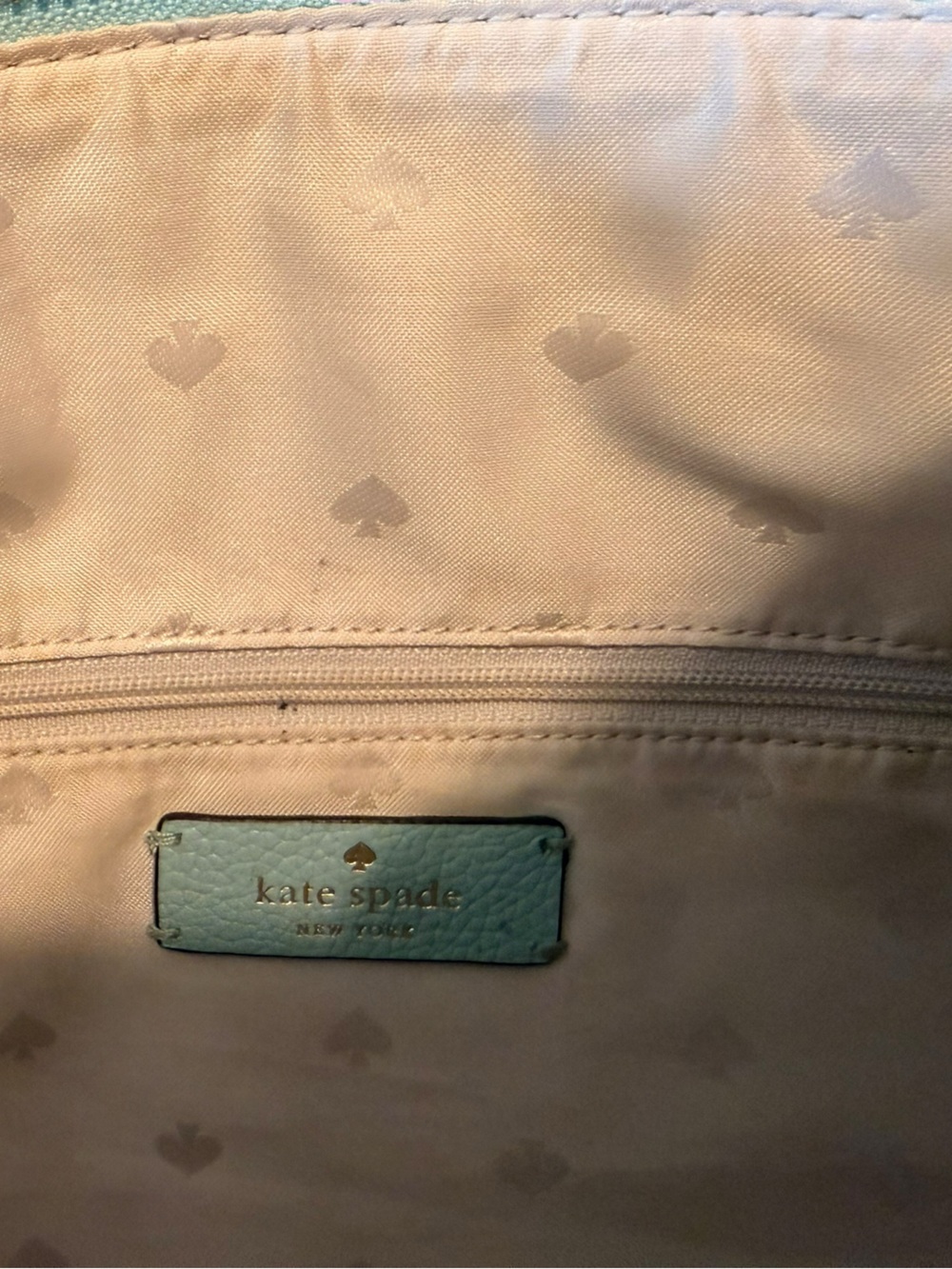 Kate Spade Monet Large Triple-Compartment Leather Pre-Loved Pale Blue Tote 🩵 - Picture 10 of 13